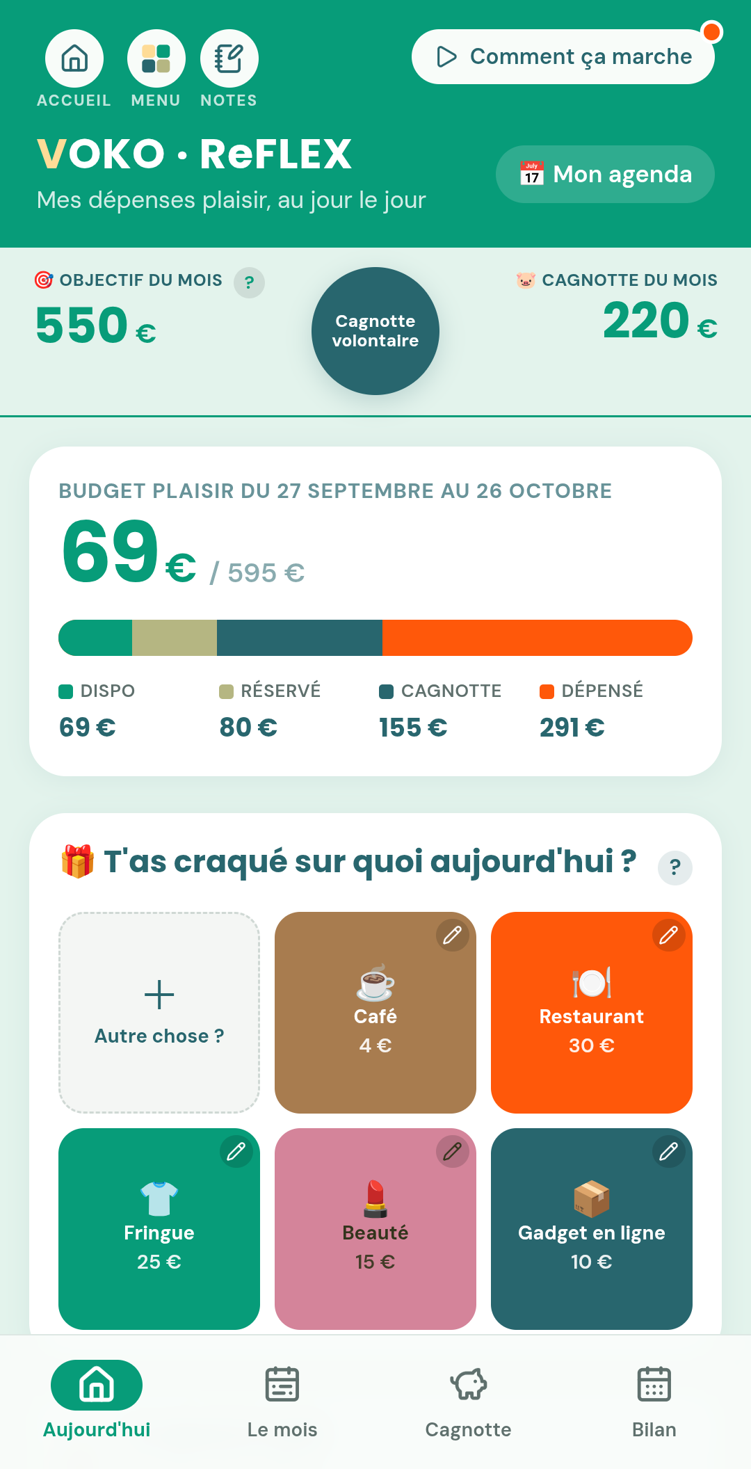 ReFLEX — noter une dépense